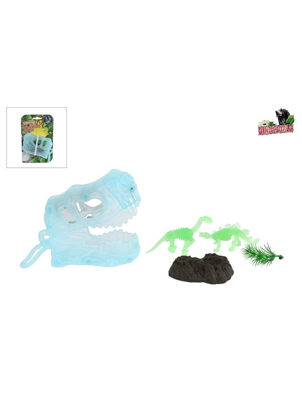 Trend Toys 3D Dinosaur 11cm glow in the dark with keychain with 2 dino"'s 2 asst. 8cm.
