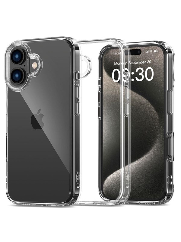 Tech-Protect FlexAir Hybrid Case for iPhone 16 - Transparent