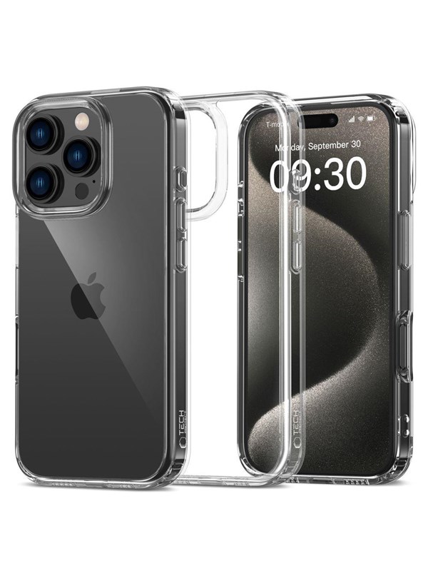 Tech-Protect FlexAir Hybrid Case for iPhone 16 Pro - Transparent