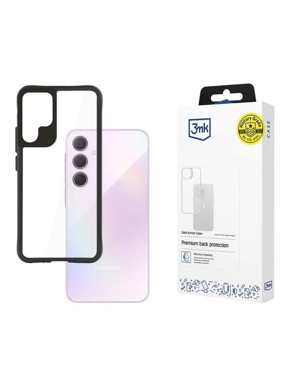 3mk Satin Armor Case+ for Samsung Galaxy A35 5G - transparent with black frame