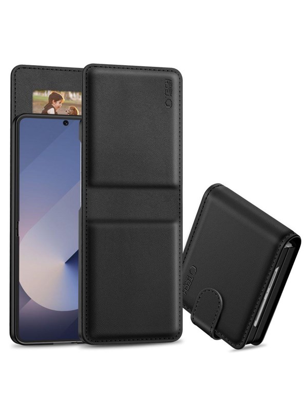 Tech-Protect Wallet Case for Samsung Galaxy Z Flip 7 - Black