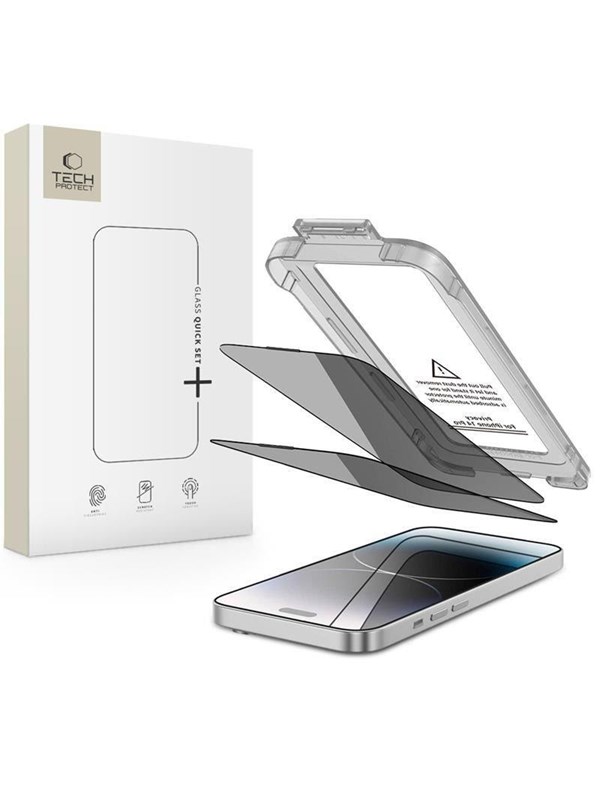 Tech-Protect Quick Set Spy+ 2-pack Privacy Glass for iPhone 14 Pro
