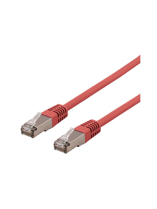 Deltaco SFTP-61RH - patch cable - 1 m - red - Punainen - 1m