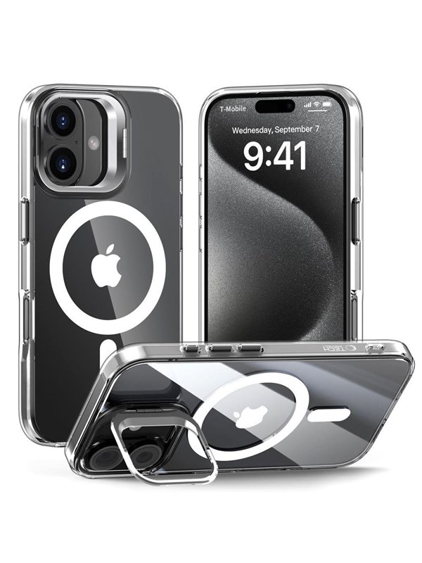 Tech-Protect MagStand MagSafe Case for iPhone 16 - Transparent