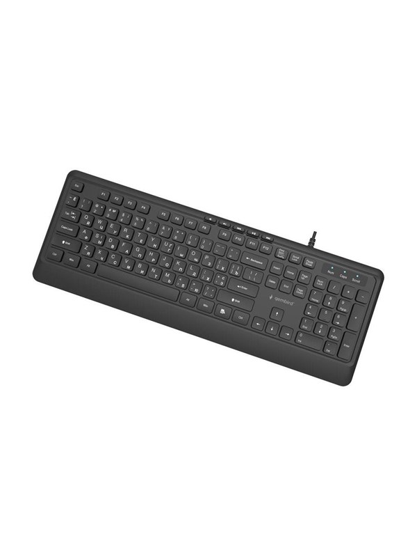 Gembird - keyboard - slim multimedia full size - QWERTY - US - black Input Device - Näppäimistö - Englanti (US) - Musta
