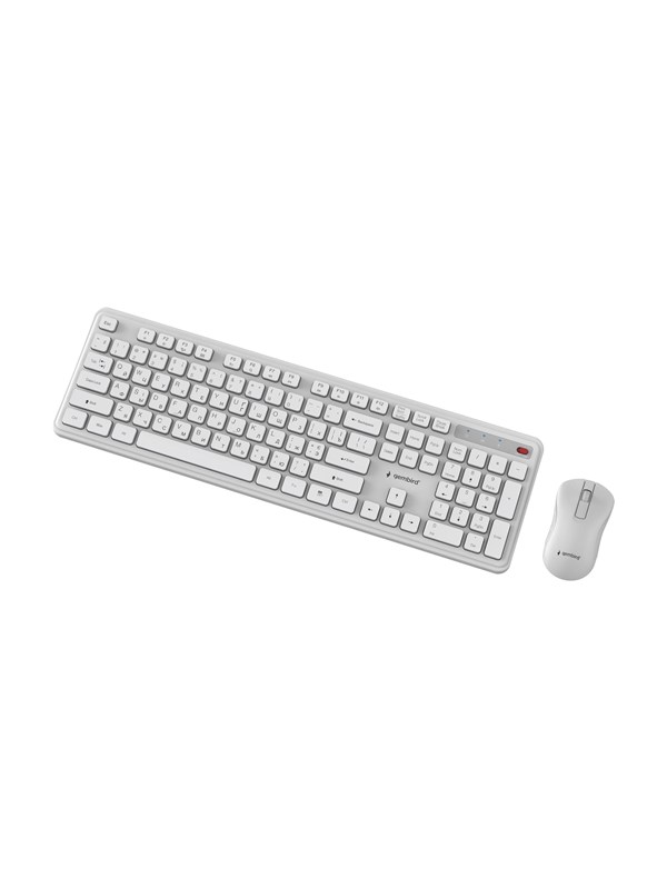 Gembird Slim Pro Business - keyboard and mouse set full size - QWERTY - Näppäimistö ja Hiirisetti - Englanti (US) - Valkoinen