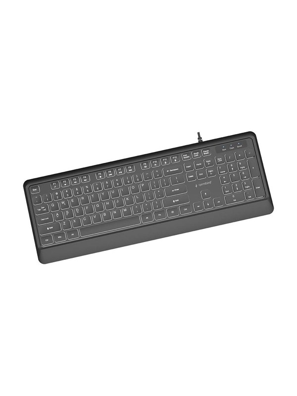 Gembird - keyboard - Slim full size - QWERTY - US - black Input Device - Näppäimistö - Englanti (US) - Musta