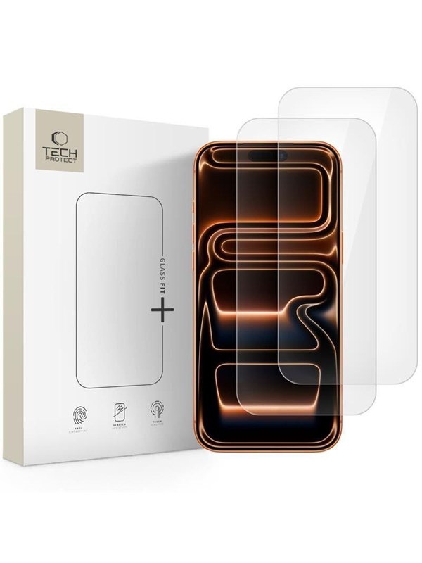 Tech-Protect Glass Fit+ 2-pack Tempered Glass for iPhone 16 Pro / 17 / 17 Pro - Clear