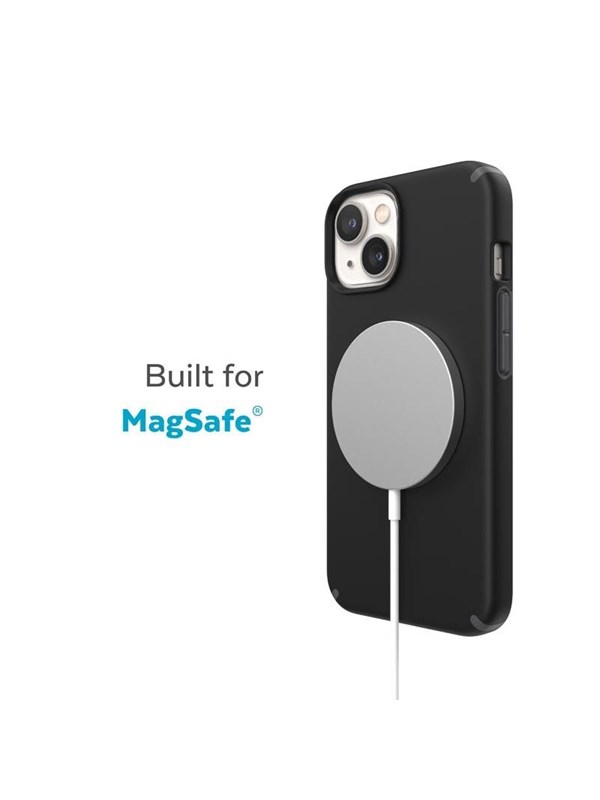 Speck CandyShell Pro + MagSafe - iPhone 14 Plus Case with MICROBAN Coating - Black / Slate Grey