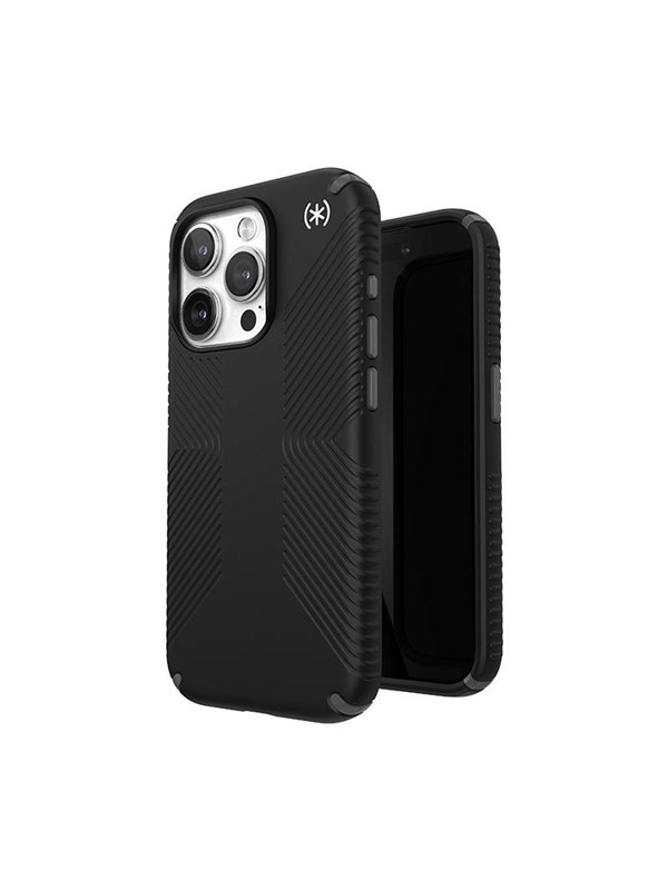 Speck Presidio2 Grip Magsafe - iPhone 15 Pro Case - Black / Slate Gray / White