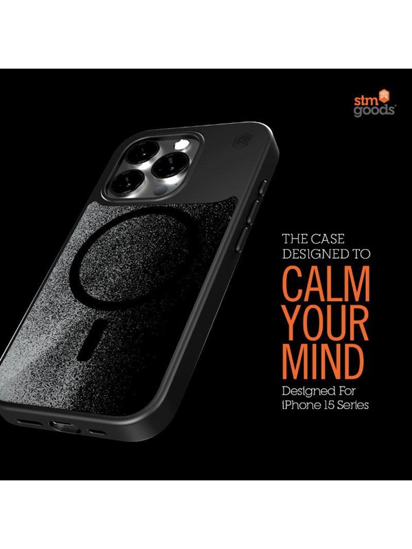 STM Relax Sand MagSafe - Case for iPhone 15 Pro Max - Black / Grey
