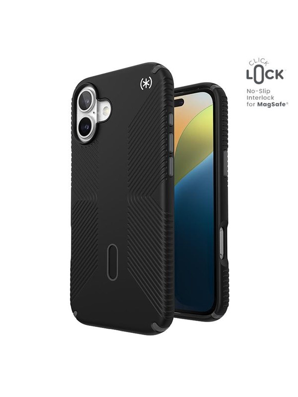 Speck Presidio2 Grip ClickLock & MagSafe - iPhone 16 Plus Case - Black / Slate Gray / White
