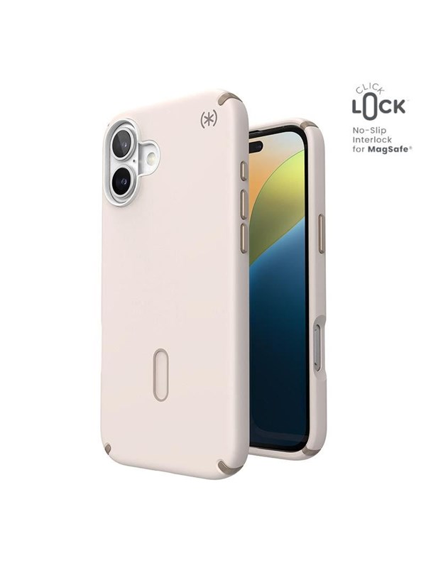 Speck Presidio2 Pro ClickLock & MagSafe - iPhone 16 Plus Case - Bleached Bone / Heirloom Gold / Hazel Brown