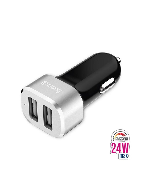 CRONG Power Car Charger 24W - Car charger 2xUSB 2.4A - aluminum