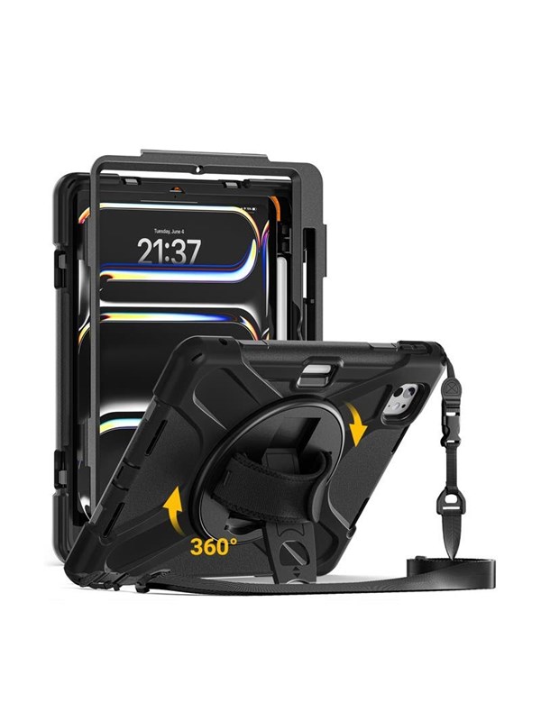 CRONG Defender Plus - Rugged case iPad Pro 11" M5 (2025) / M4 (2024) - Black