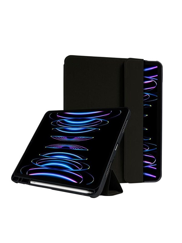 CRONG FlexFolio - iPad Air 11" (2026-2024) / iPad Air 10.9" (5th-4th gen.) / iPad Pro 11" (2022-2021) Case with Apple Pencil - Black