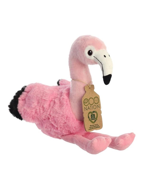 Eco Nation - Plush Toy / Cuddly Sitting Flamingo 27 cm Eco-Friendly