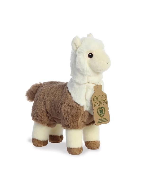 Eco Nation - Plush Toy / Cuddly White-Brown Alpaca 24 cm Eco-Friendly