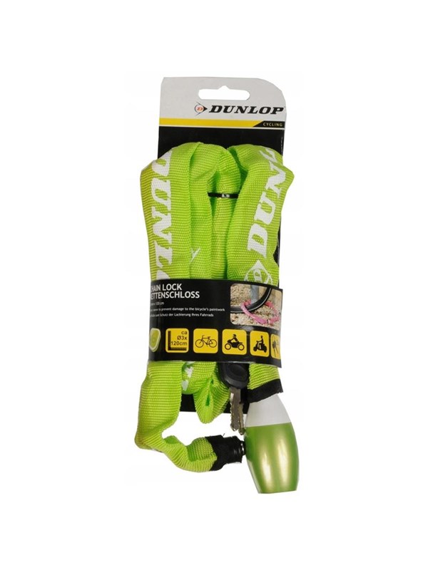 Dunlop - Bike lock with chain lock 120cm - Green