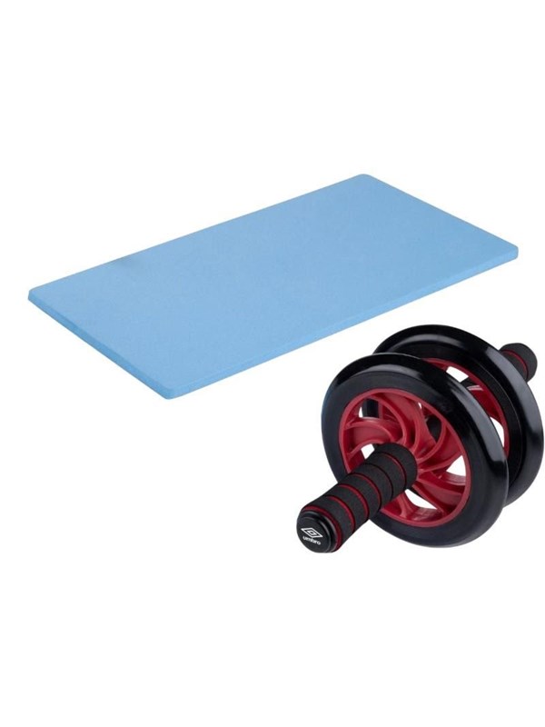 Umbro - Dual-wheel ab roller with mat - Red