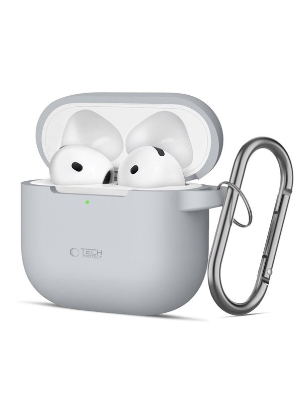 Tech-Protect Silicone Hook Case for AirPods 4 - Grey