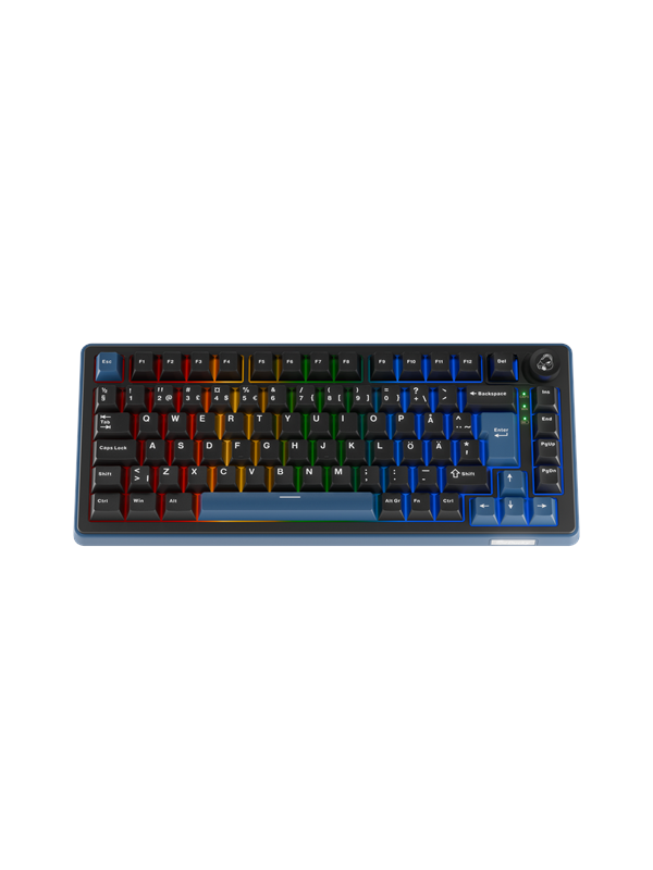Ducky OK-M-75 - Pelinäppäimistö - ilman numpadia - Pohjoismainen - Musta