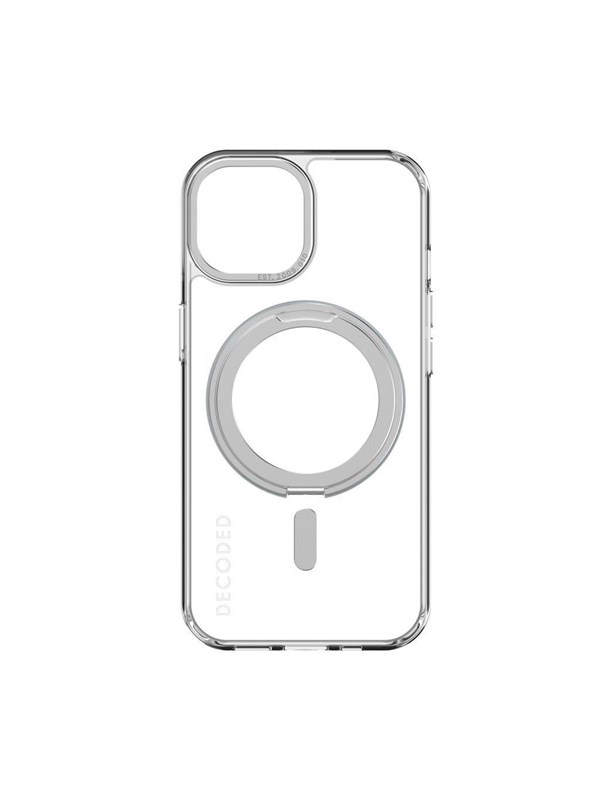 Decoded Recycled Plastic Transparent Loop Stand BackCover for iPhone 15 Clear