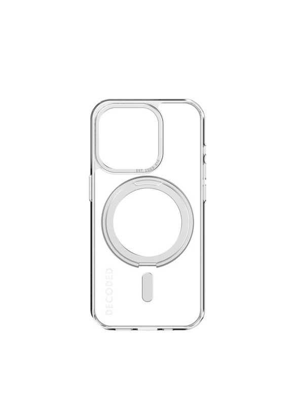 Decoded Recycled Plastic Transparent Loop Stand BackCover for iPhone 15 Pro Clear
