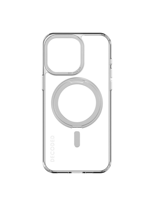 Decoded Recycled Plastic Transparent Loop Stand BackCover for iPhone 15 Pro Max Clear