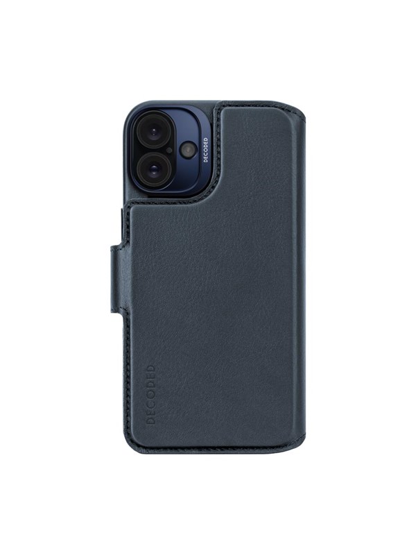 Decoded Leather Detachable Wallet for iPhone 16 Plus Navy