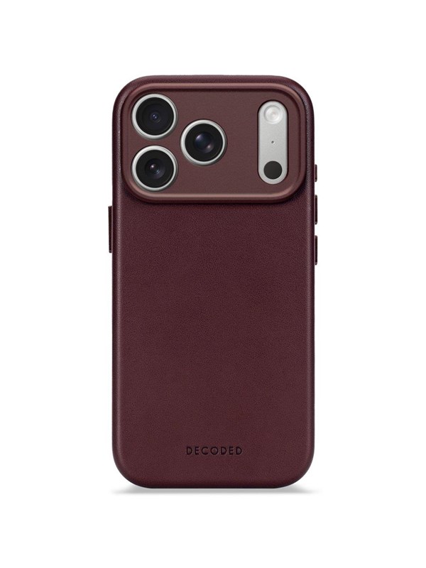 Decoded - Leather Backcover for iPhone 17 Pro - Dark Ruby