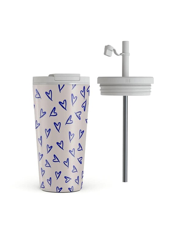Burga Love Me Right - Travel Mug 500ml with Flap & Straw Set
