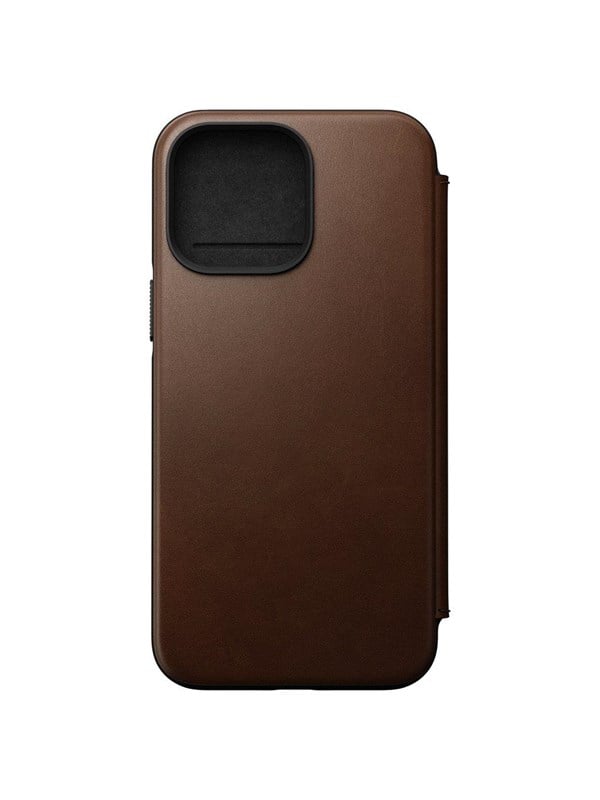 Nomad Modern Leather Folio - iPhone 14 Pro Max Rustic Brown Leather