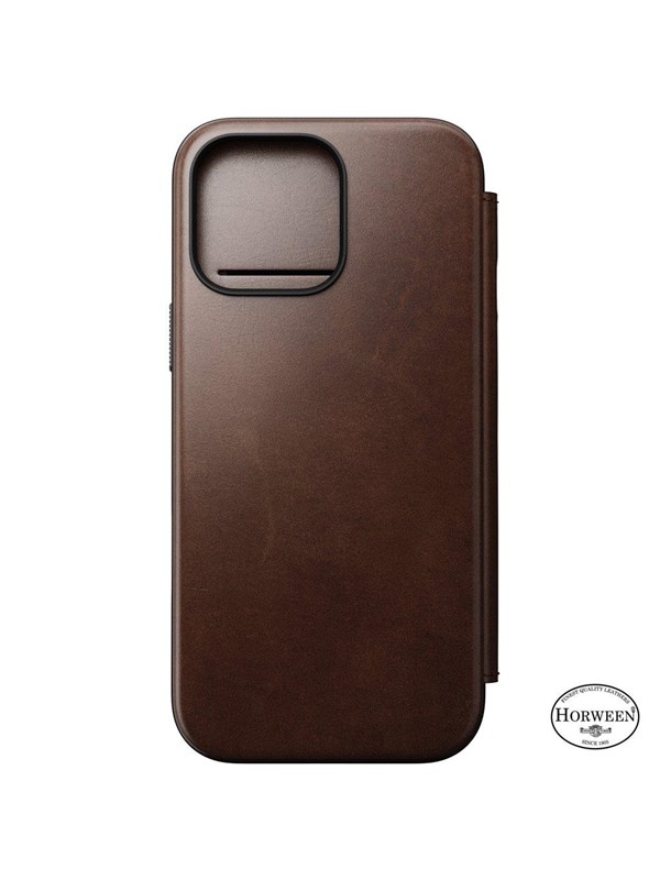 Nomad Modern Leather Folio - iPhone 16 Pro Max | Rustic Brown | Horween