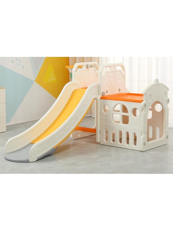Elite Toys Kids Zone aktiviteettiliukumäki koripallolla ja luolalla