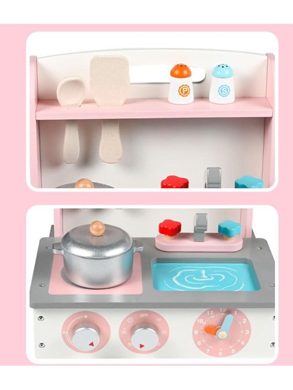 Elite Toys Kids Zone taitettava pöytäleikkikeittiö Pink