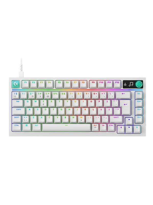 Logitech G316 X 75 - Pelinäppäimistö - ilman numpadia - Pohjoismainen - Valkoinen