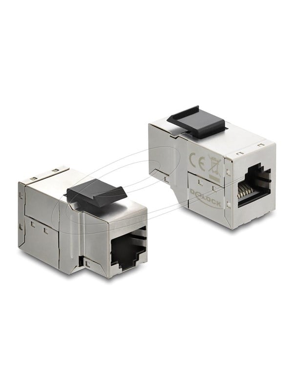 DeLOCK keystone module - silver black - Musta