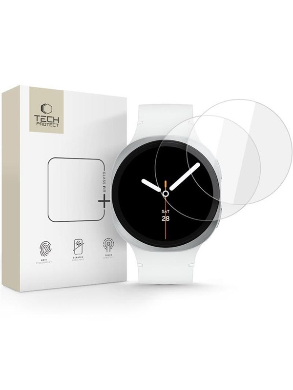 Tech-Protect Glass Fit+ 2-pack Tempered Glass for Samsung Galaxy Watch 8 40mm - Clear