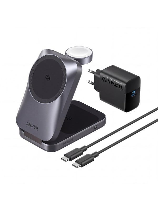 Anker Prime Wireless Charging Station (3-in-1 MagGo AirCool Foldable) - Black