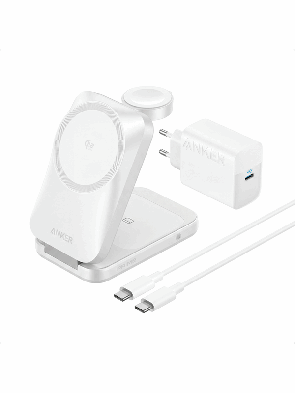 Anker Prime Wireless Charging Station(3-in-1 MagGo AirCool Foldable) - White