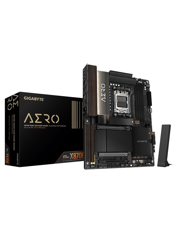 GIGABYTE X870E AERO X3D DARK WOOD Emolevy - AMD X870E - AMD AM5 - DDR5 RAM - ATX