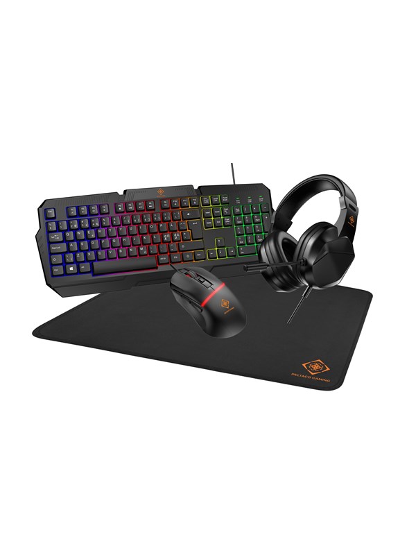 Deltaco Gaming Set-up Kit (Headset Keyboard - Pelinäppäimistö - Englanti (US)