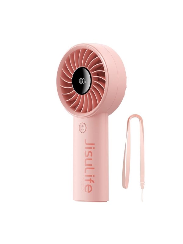 Jisulife Handheld Fan Life4 3600mAh Portable USB Fan - Pink Powerbank - Vaaleanpunainen - 3600 mAh