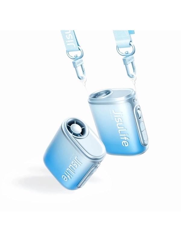 Jisulife Neck Fan 5 4500mAh Mini Fan with Lanyard - Blue Powerbank - Sininen - 4500 mAh