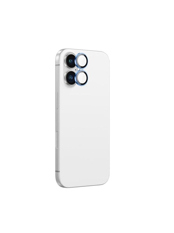 AmazingThing AR Aluminum 2 Lens Glass with Camera Lens Frame for iPhone 16 / 16 Plus - Blue
