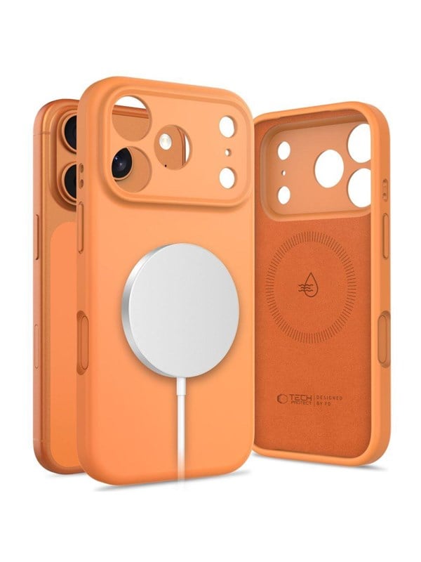 Tech-Protect Silicone MagSafe Case for iPhone 17 Pro - Orange