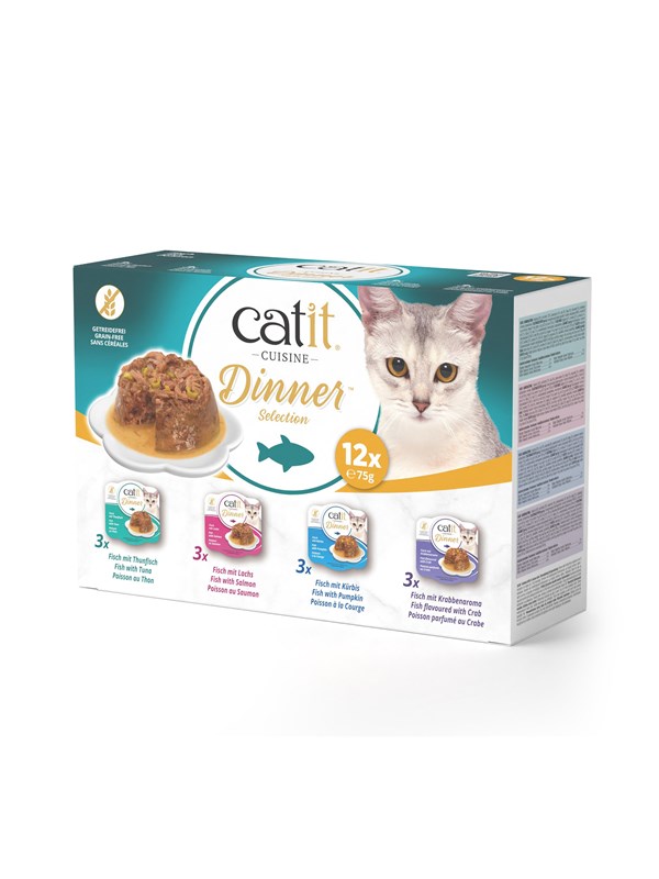 Catit - Dinner Dual-layer Wet Food for Cats - Multipack fish 12x75 g