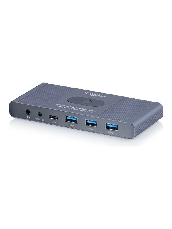 DIGITUS Core Line - KVM / video / audio switch - USB-C 3.0 HDMI 4K60Hz - 2 ports