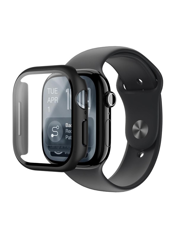 AmazingThing Radix Glass Screen Protector with Case for Apple Watch Series 11 46mm - Black